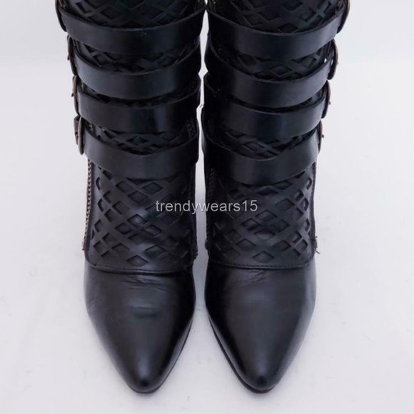 EXCELLENT FREEBIRD BY STEVEN JULIA BLACK BOOTIES - Picture 9 of 12